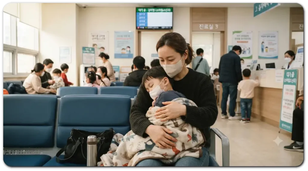 군산시-일요일-진료병원에-방문한-모자