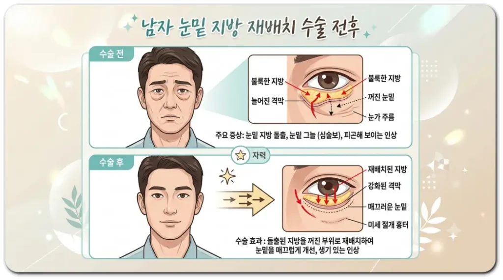 눈밑재배치-수술전-수술후-비교