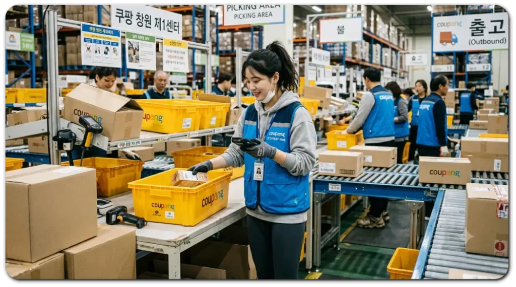 쿠팡-단기알바-하고있는-여성