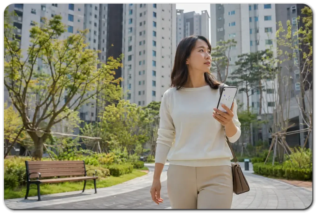 부동산앱-활용하여-아파트-찾는여성