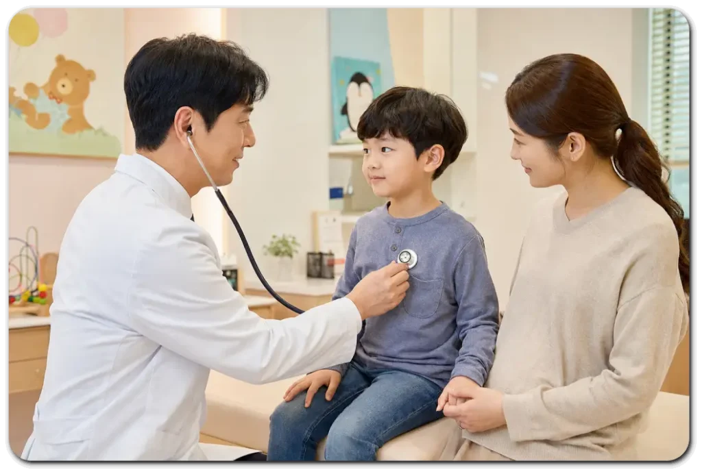 의사와-엄마가-함께한-어린이-검진