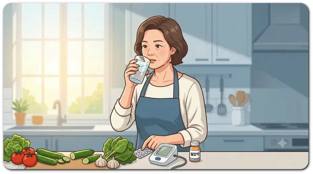 혈압약-복용하는-여성