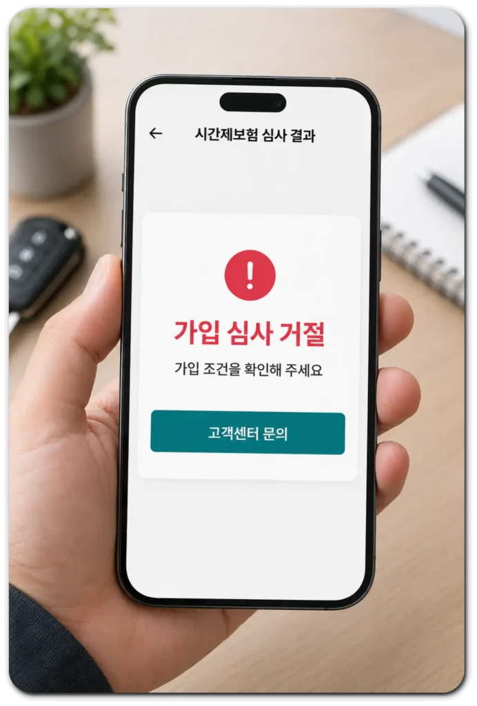 시간제보험-심사-거절 -안내