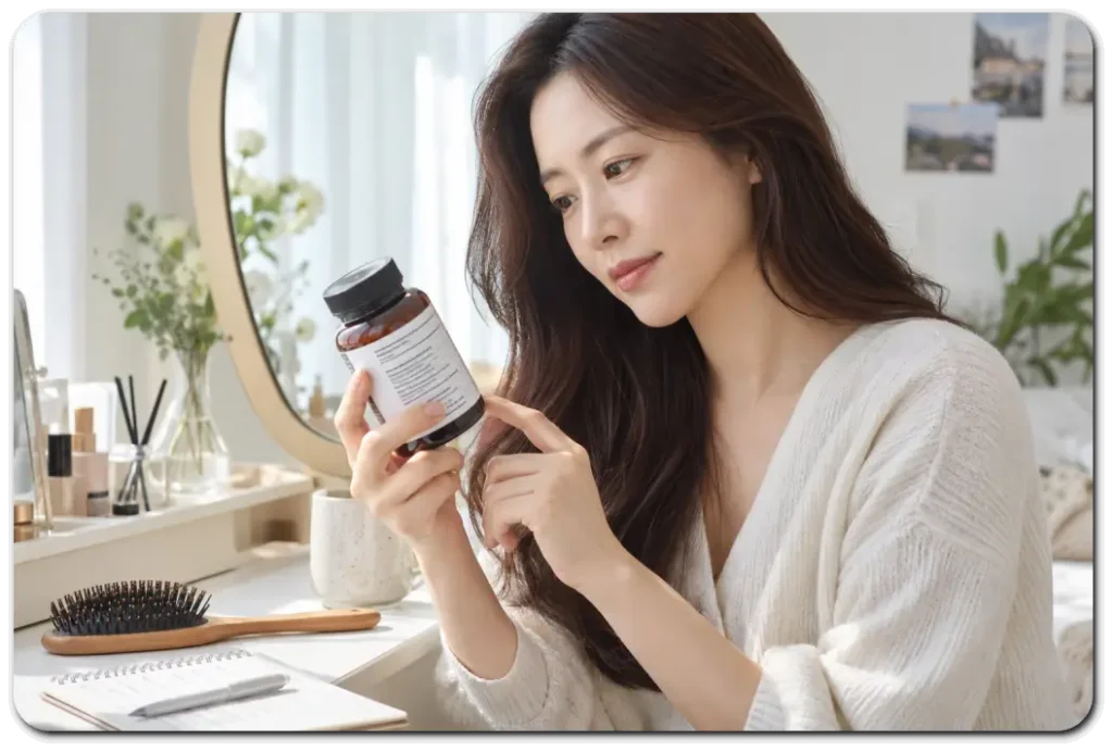 아침에-헤어-영양-성분표를-읽는-여성