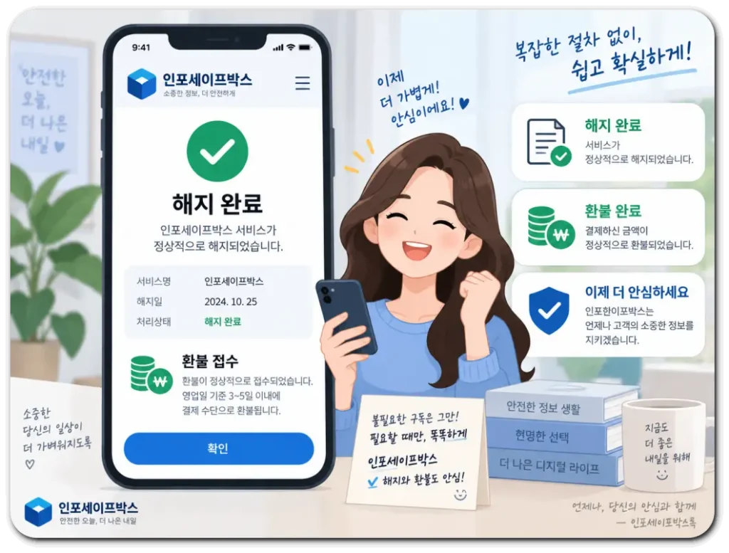 인포세이프박스-해지-완료하기