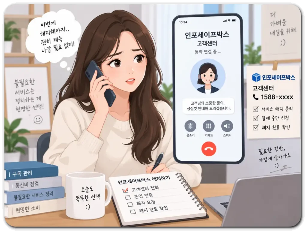 인포세이프박스-해지-요청을-위한-전화