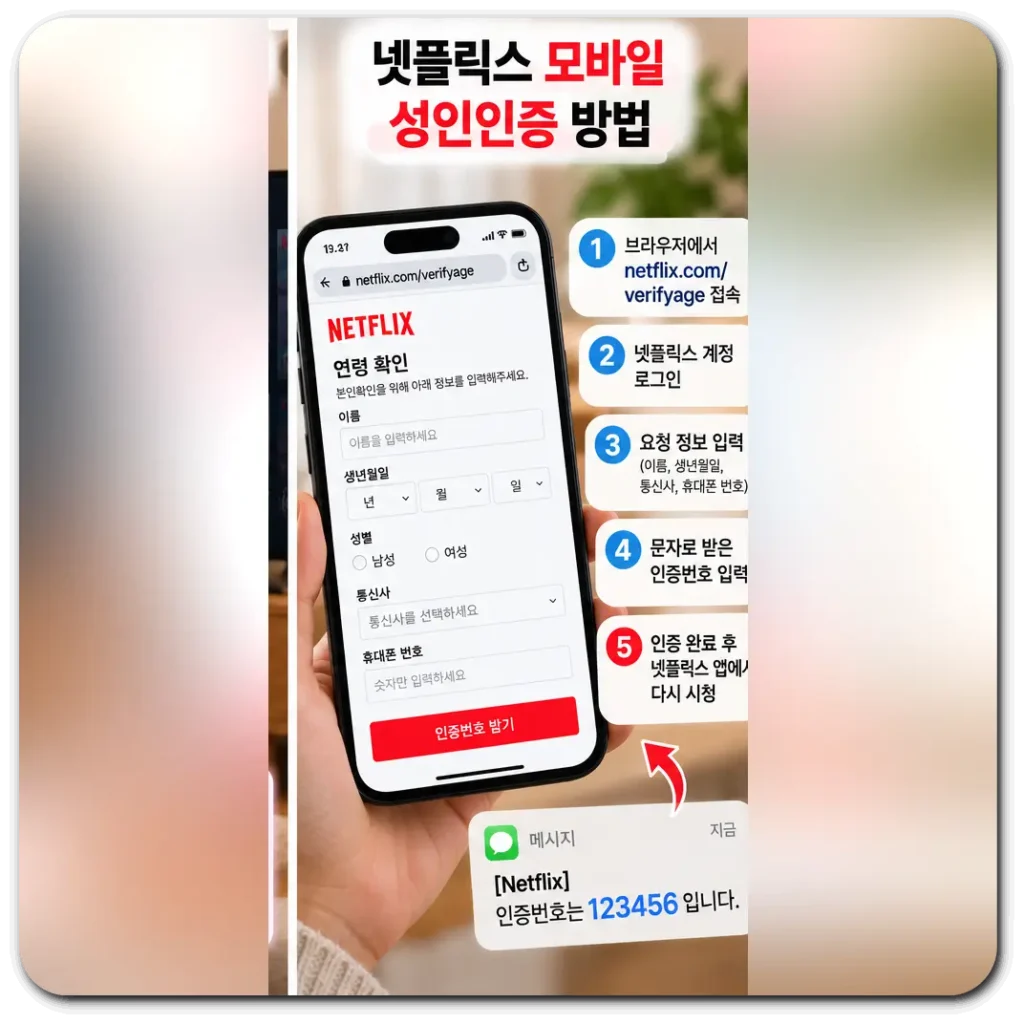 넷플릭스-모바일-성인인증-방법